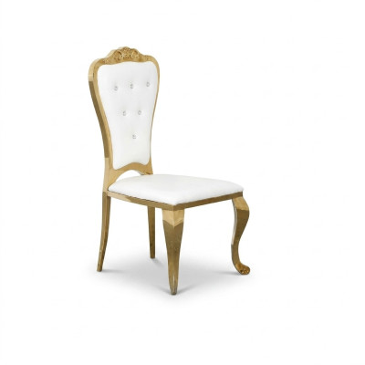 Modern Style Stylish Armchair Chair White Seat Upholstery Design Metal Textile