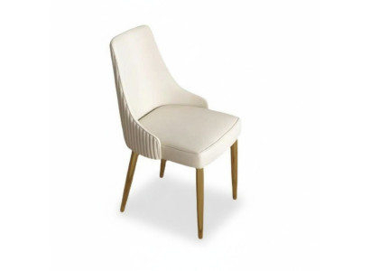 Modern Style Stylish Armchair Chair White Seat Upholstery Design Metal New