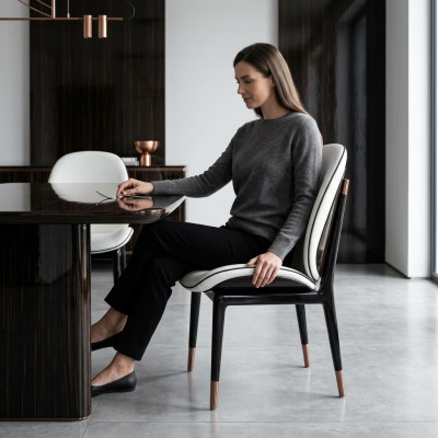 Dining room chairs living room brown stylish chair with wooden legs modern