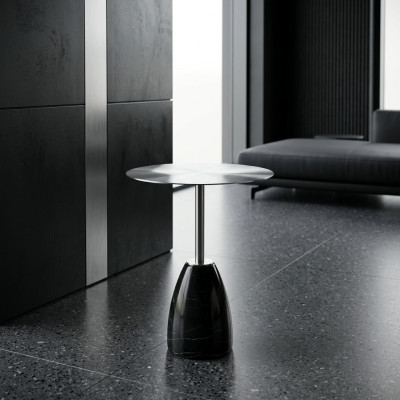 Round gray side table coffee table bedroom dresser tables console
