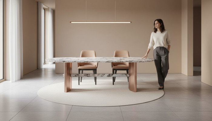Dining room furniture stainless steel oval dining table table design tables luxury furniture