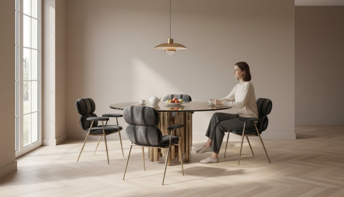 Designer table gold dining table round glass round tables modern luxurious