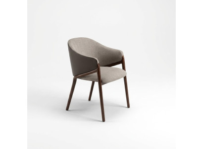 Designer taupe dining room chair wooden frame luxury upholstered single seat chairs