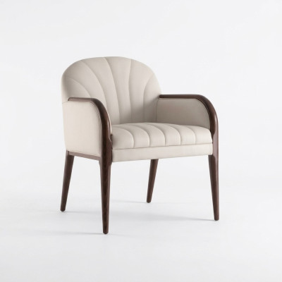 Designer white armchair luxury wood chair upholstered furniture chairs chair
