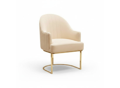 Beige dining room chair designer single-seater textile furniture upholstered chairs