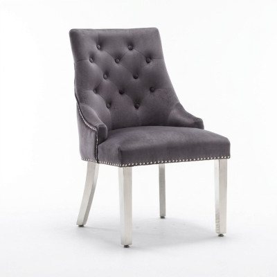 Gray dining room Chesterfield chair textile chair luxurious single-seater