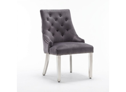 Gray dining room Chesterfield chair textile chair luxurious single-seater