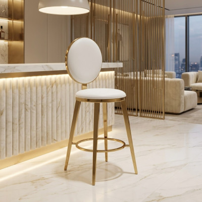 Designer white upholstered chair dining room furniture luxury textile single-seater