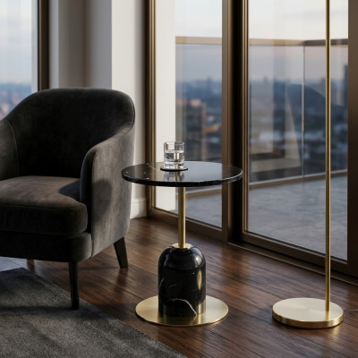 Designer black coffee table side table living room luxury furniture table