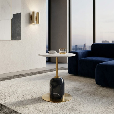 Black and white metal side table living room round storage tables table