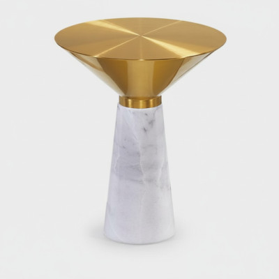 Modern Round Side Table Coffee Table Golden Coffee Table Marble