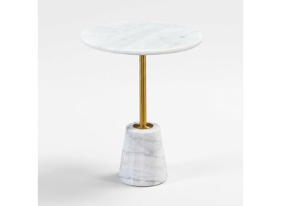 White Round Marble Tables Metal Furniture Side Tables Designer Table