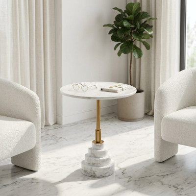 Modern coffee table luxury white table side tables living room round new