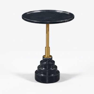 Modern black coffee table luxury marble table side tables living room round