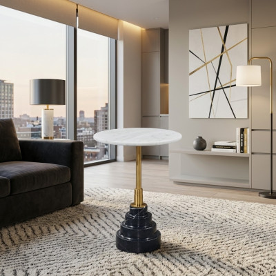 Side tables living room round high-quality modern luxury coffee table marble