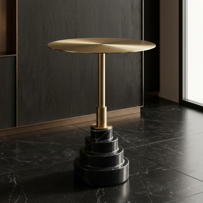Side table, table design, luxury tables, furniture, stainless steel, round metal, gold