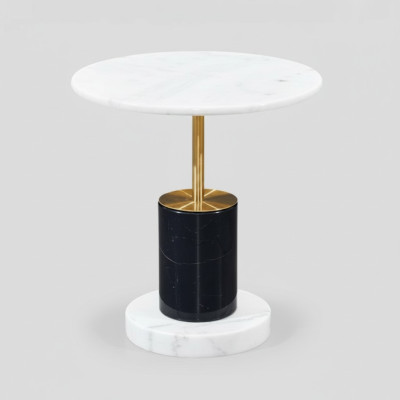 White marble imitation side table designer round style storage table table