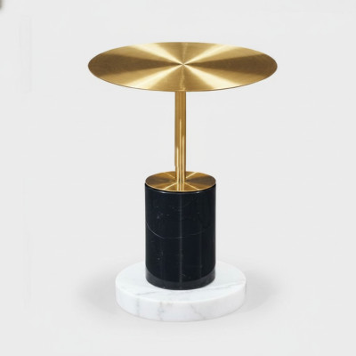 Modern golden marble side table living room tables round design