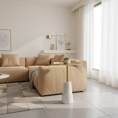 White side table designer coffee table living room luxury metal furniture
