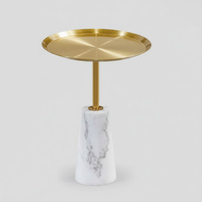 White side table designer coffee table living room luxury metal furniture