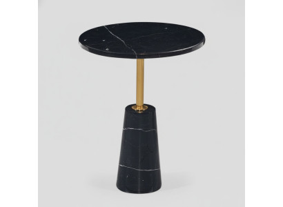 Black Round Side Table Designer Coffee Table Stainless Steel Furniture Style