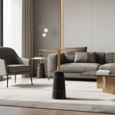 Designer golden side table luxury coffee table living room coffee table