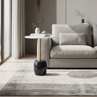 Designer round side table with marble top high-quality coffee table
