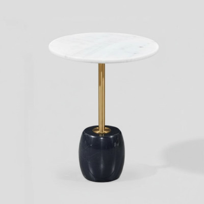 Designer round side table with marble top high-quality coffee table