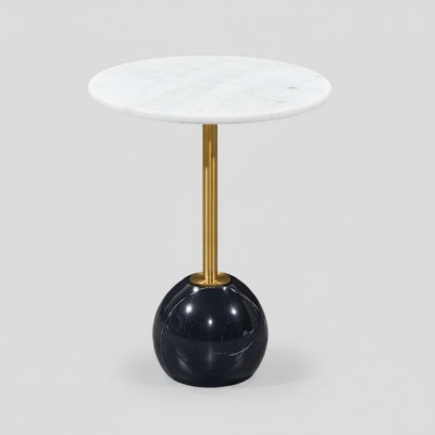 Black and white side table marble furniture designer living room coffee tables