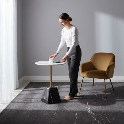 Designer round side table luxury marble side tables stylish furniture