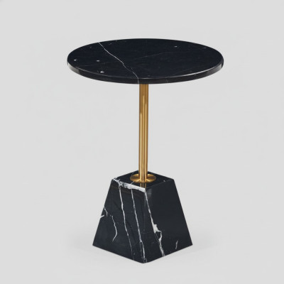 Round black coffee table side table designer table living room