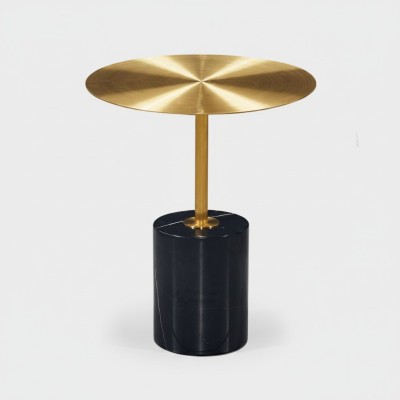 Round Black-Gold Side Table Designer Living Room Furniture Tables