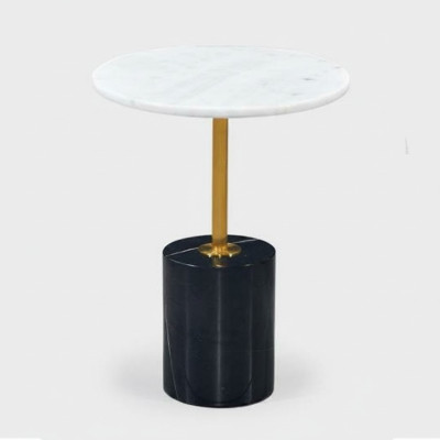 Luxurious black side table, living room storage table, round shape, new