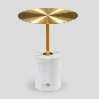 Luxury White Storage Table Living Room Side Table Faux Marble Coffee Table
