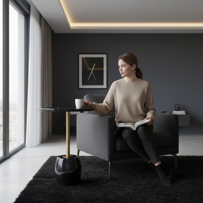 Black coffee table luxury coffee table living room design side tables