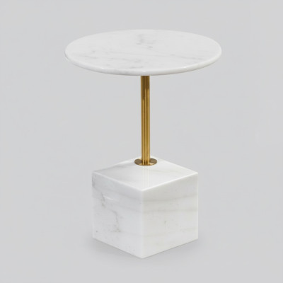 Small white side table faux marble living room furniture side tables