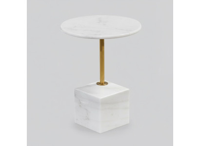 Small white side table faux marble living room furniture side tables