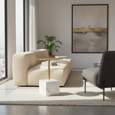 Luxurious white side table living room designer shelf coffee tables