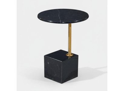 Modern black side table with marble imitation tables living room furniture