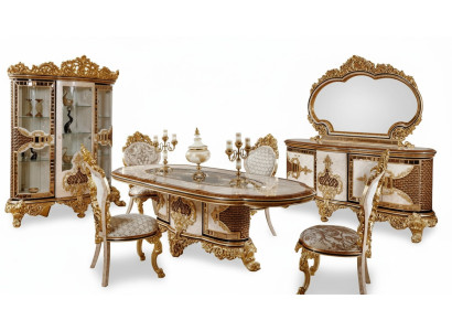 Luxury White Classic Dining Room Set Dining Table 6x Chairs Sideboard