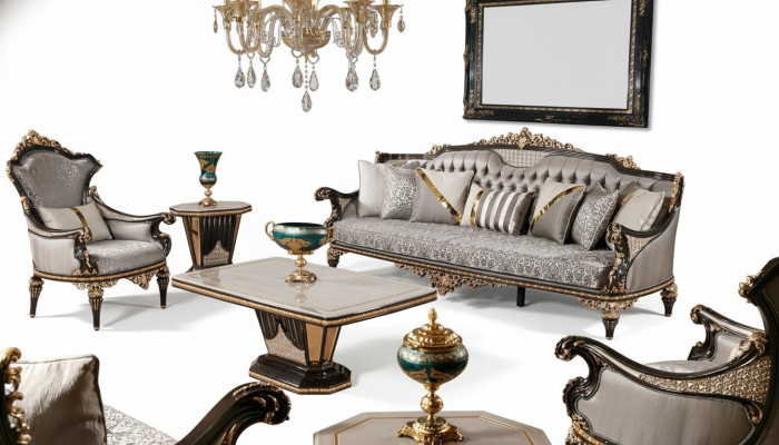 Classic Chesterfield Sofa Set Luxury 3+1 Seater Upholstered Couches 2-piece set