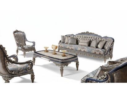 Chesterfield Seating Group Sofa Set 3+1+1 Seater Luxury Textile Couches