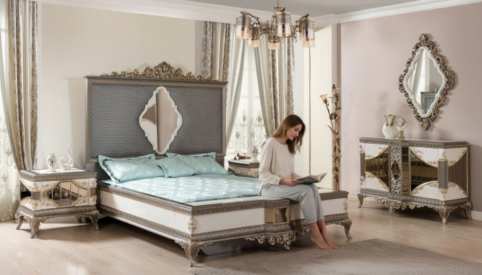 Classic bedroom suite high-quality set double bed dresser sofa