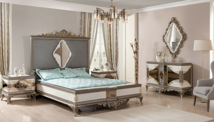 Classic bedroom suite high-quality set double bed dresser sofa