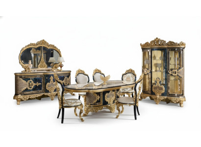 Stylish Classic Dining Room Set Dining Table Sideboard Mirror Chairs