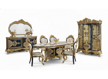 Black-Gold Dining Room Set Dining Suite Wood Furniture Dining Table 5-Piece New