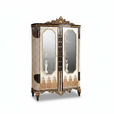 Classic display cabinet luxury wood display cabinet designer glass doors cabinet