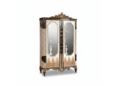 Classic display cabinet luxury wood display cabinet designer glass doors cabinet