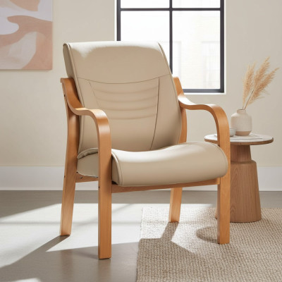 Chair Faux Leather Design Upholstered Chair Beige Chairs Dining Chair Office Chair