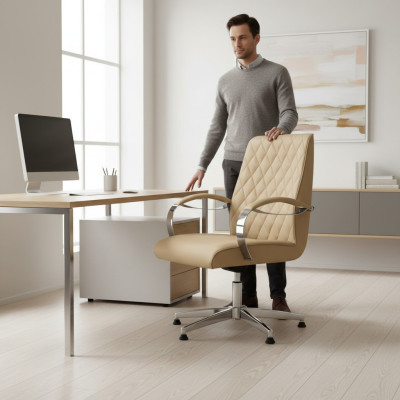 Modern swivel chair furniture beige office chair gaming chair office armchair furnishing